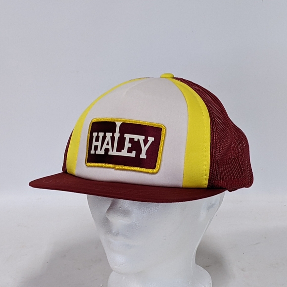 Vintage Haley Trucker Hat, Vintage Mesh Back Haley Patch Hat - Picture 3 of 10
